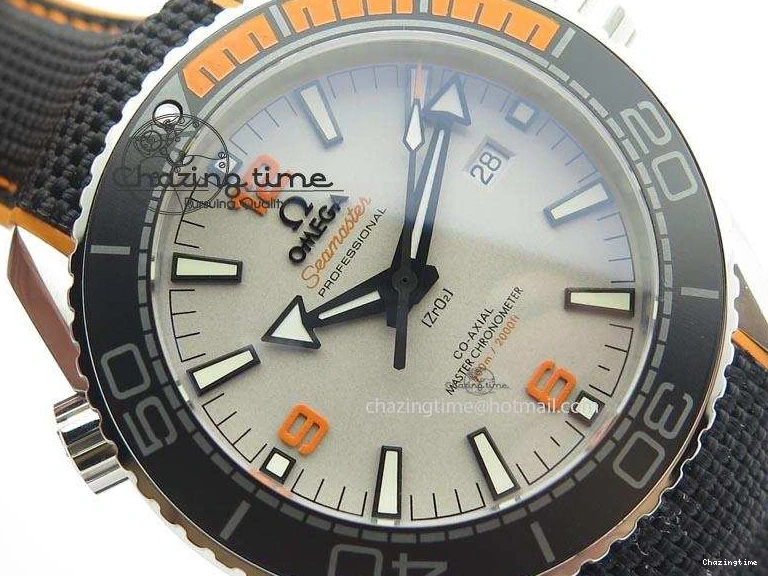 0411 ComfortFit 2016 Planet Ocean 45mm SS JHF Gray Dial On Nylon Strap A 8226